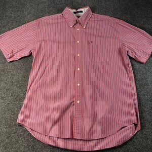 Tommy Hilfiger Mens Striped Button Down Short Sleeve Shirt